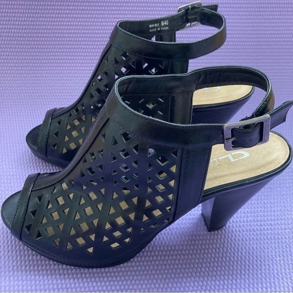 Women's CL BY LAUNDRY Wishes Ankle Buckle Sandal Black faux leather Size 9 - Picture 3 of 9